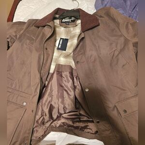 Lands' End Men's Brown Field Jacket with Corduroy Collar